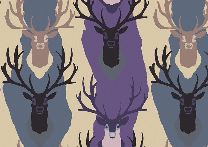 Bold Stags, Berry - Roller Blind - Image 6